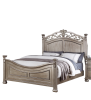 Formal Traditional Antique Silver 1pc California King Size Bed Unique Design Headboard Footboard Bedframe