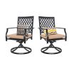 Outdoor Swivel Chairs Set of 2 Patio Metal Dining Rocker Chair with Cushion Surports 300 lbs for Garden Backyard Poolside,Black (2pcs Black-Lattice)