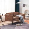 134*71*74cm Hot Stamping Cloth With Pillow Two-seater Surrounding Chair Indoor Two-seater Sofa Brown