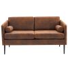 134*71*74cm Hot Stamping Cloth With Pillow Two-seater Surrounding Chair Indoor Two-seater Sofa Brown