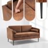 134*71*74cm Hot Stamping Cloth With Pillow Two-seater Surrounding Chair Indoor Two-seater Sofa Brown