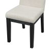 TREXM Simple and Modern 4-piece Upholstered Chairs with black legs for Living Room, Dining Room (Beige + Black)