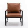 Modern Faux Leather Accent Chair With Black Powder Coated Metal Frame, Single