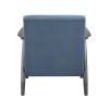 Casual Transitional Accent Chair 1pc Blue Fabric Upholstery Dark Gray Frame Solid Wood Living Room Furniture