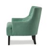 Modern Traditional Accent Chair Button Tufted Teal Textured Fabric Upholstery Solid Wood 1pc Living Room Furniture