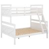 Twin over Full Bunk Bed with ladder, Safety Guardrail, Perfect for Bedroom, White(Old SKU: SM000118AAK-1)