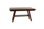 Dining Table Rectangle Dining Table w Shelve 1pc Counter Height Table Only Rubber wood Dark Walnut Finish Dining Room Furniture