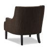 Modern Traditional Accent Chair Button Tufted Chocolate-hued Textured Fabric Upholstery Solid Wood 1pc Living Room Furniture