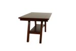 Dining Table Rectangle Dining Table w Shelve 1pc Counter Height Table Only Rubber wood Dark Walnut Finish Dining Room Furniture