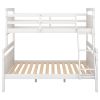 Twin over Full Bunk Bed with ladder, Safety Guardrail, Perfect for Bedroom, White(Old SKU: SM000118AAK-1)