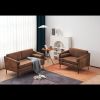 134*71*74cm Hot Stamping Cloth With Pillow Two-seater Surrounding Chair Indoor Two-seater Sofa Brown