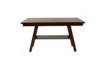 Dining Table Rectangle Dining Table w Shelve 1pc Counter Height Table Only Rubber wood Dark Walnut Finish Dining Room Furniture