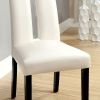 Set of 2 Chairs Black And White Leatherette Beautiful Padded Side Chairs Slit Back Design Kitchen Dining Room Furniture