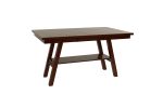 Dining Table Rectangle Dining Table w Shelve 1pc Counter Height Table Only Rubber wood Dark Walnut Finish Dining Room Furniture