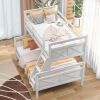 Twin over Full Bunk Bed with ladder, Safety Guardrail, Perfect for Bedroom, White(Old SKU: SM000118AAK-1)