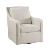 Modern Living Room Accent Chair 1pc Beige Fabric Upholstered Swivel Chair Solid Wood Frame Wooden Furniture