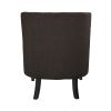 Modern Traditional Accent Chair Button Tufted Chocolate-hued Textured Fabric Upholstery Solid Wood 1pc Living Room Furniture