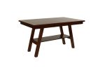 Dining Table Rectangle Dining Table w Shelve 1pc Counter Height Table Only Rubber wood Dark Walnut Finish Dining Room Furniture