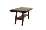 Dining Table Rectangle Dining Table w Shelve 1pc Counter Height Table Only Rubber wood Dark Walnut Finish Dining Room Furniture