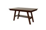 Dining Table Rectangle Dining Table w Shelve 1pc Counter Height Table Only Rubber wood Dark Walnut Finish Dining Room Furniture