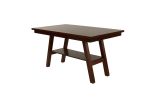 Dining Table Rectangle Dining Table w Shelve 1pc Counter Height Table Only Rubber wood Dark Walnut Finish Dining Room Furniture