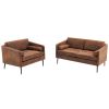 134*71*74cm Hot Stamping Cloth With Pillow Two-seater Surrounding Chair Indoor Two-seater Sofa Brown