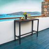 MEOOEM Outdoor Bar Table 45'' Patio Table Pub Height Dining Table with Waterproof Top for Hot Tub