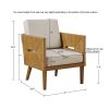 Handcrafted Rattan Upholstered Accent Arm Chair