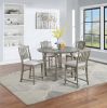 Light Grey Dining Table Round Dining Table 1pc Table Only Open Shelf Acacia Veneer Dining Room Furniture